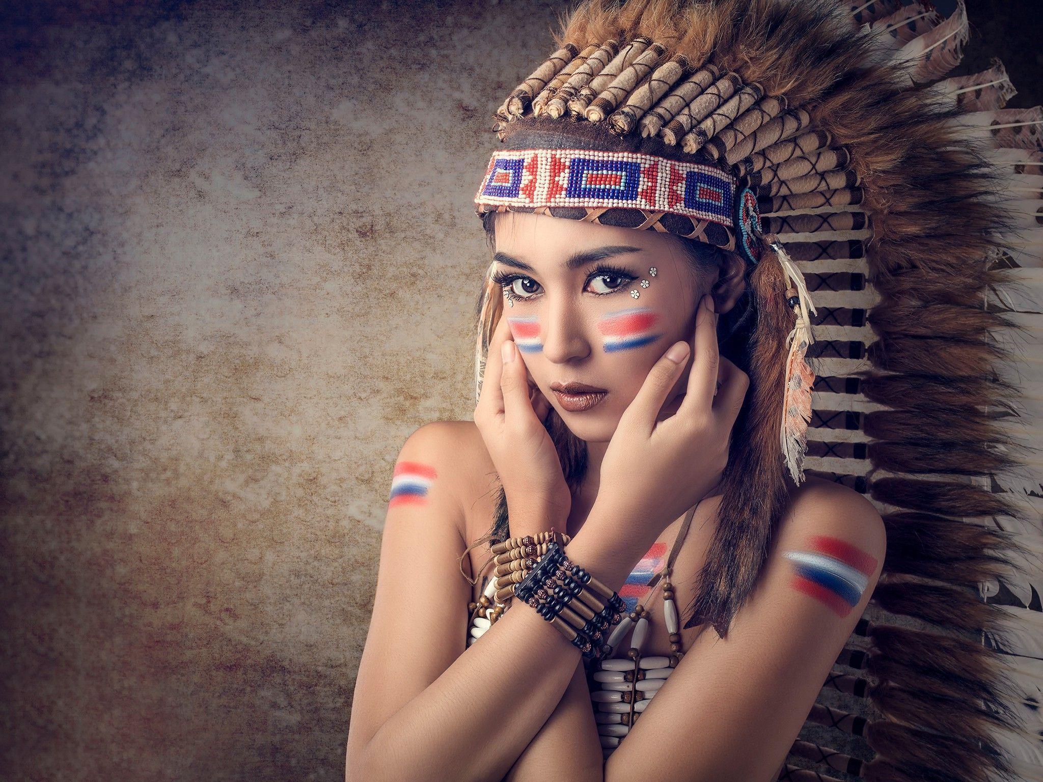 Native American Headdress Girls Wallpapers Wallpaper Cave