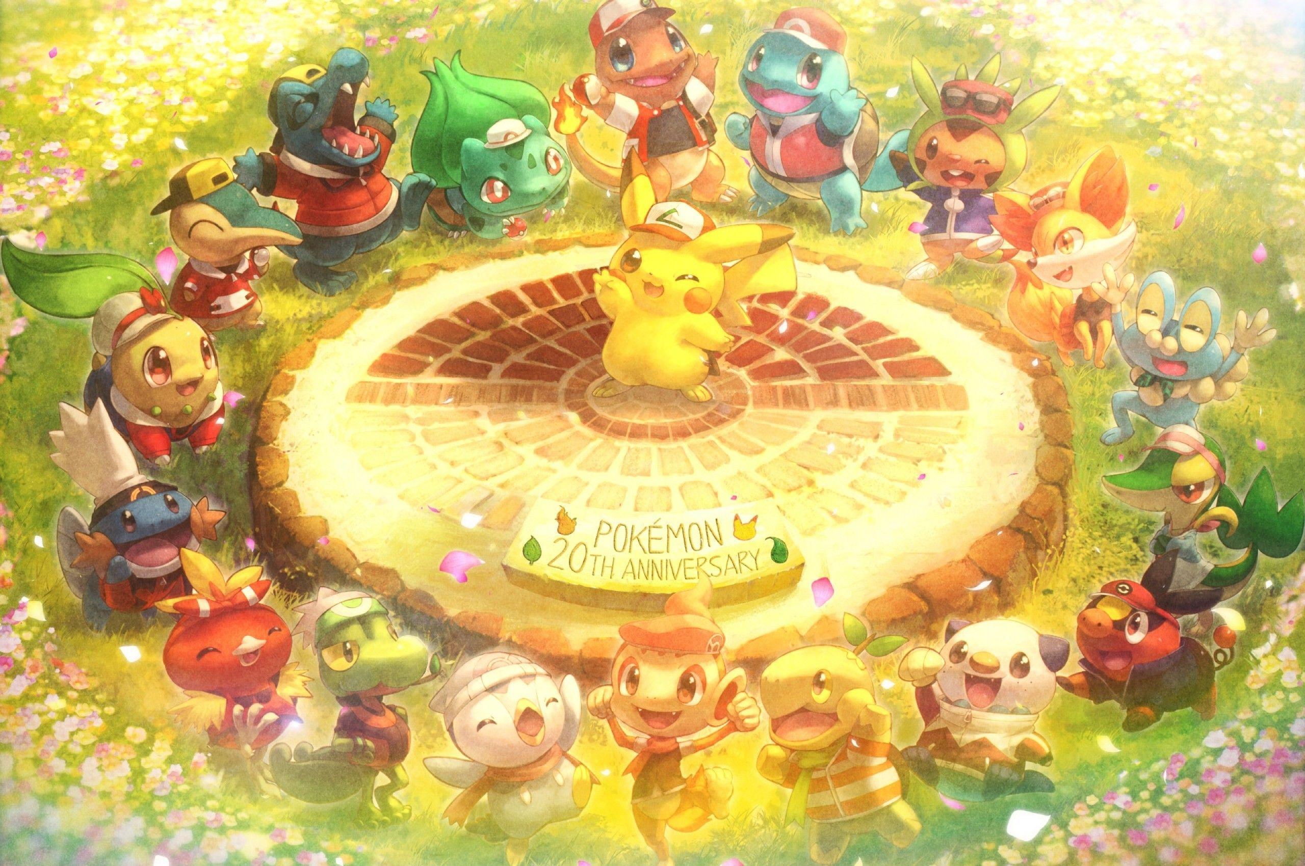 Download 2560x1700 Pokemon, Pikachu, Bulbasaur, Chimchar, Fennekin