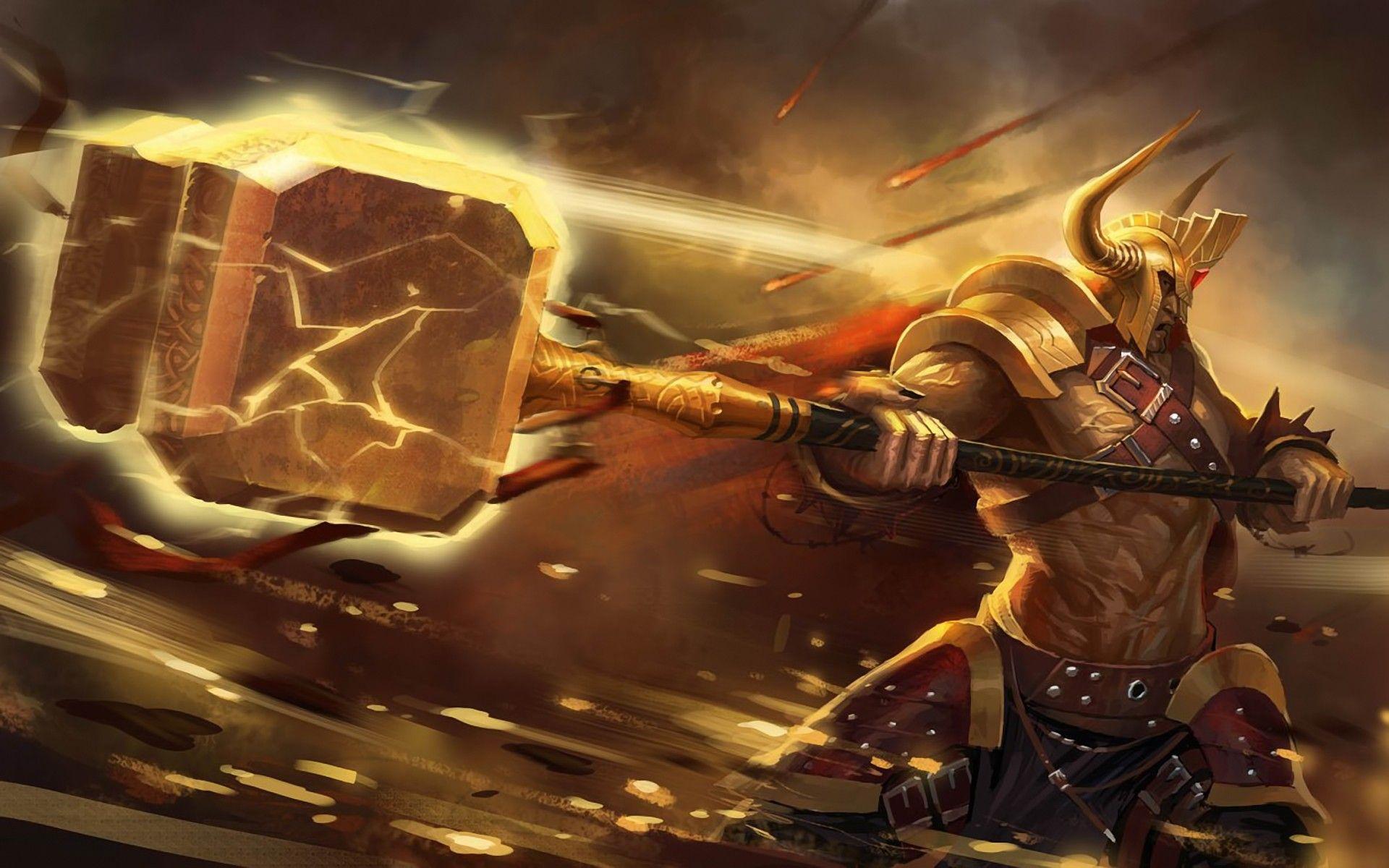 warrior, Artwork, Fantasy art, Thor, Mjolnir Wallpaper HD