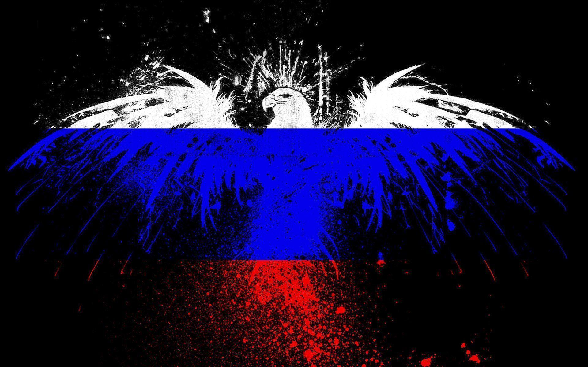 eagle spray paint flag of the russian federation HD wallpaper