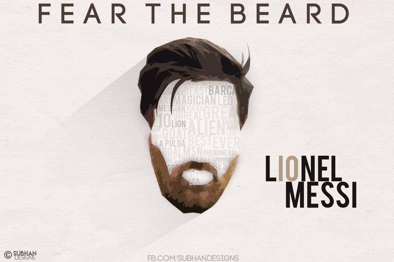 Messi BEARD Illustration ART 2016