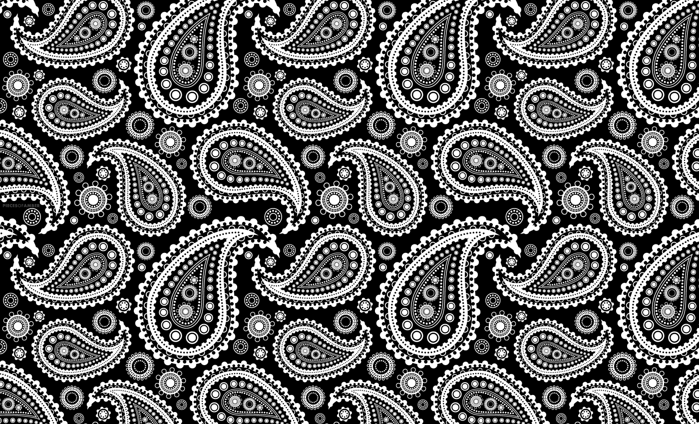 IM55: Black And White Paisley Wallpaper, Black And White Paisley