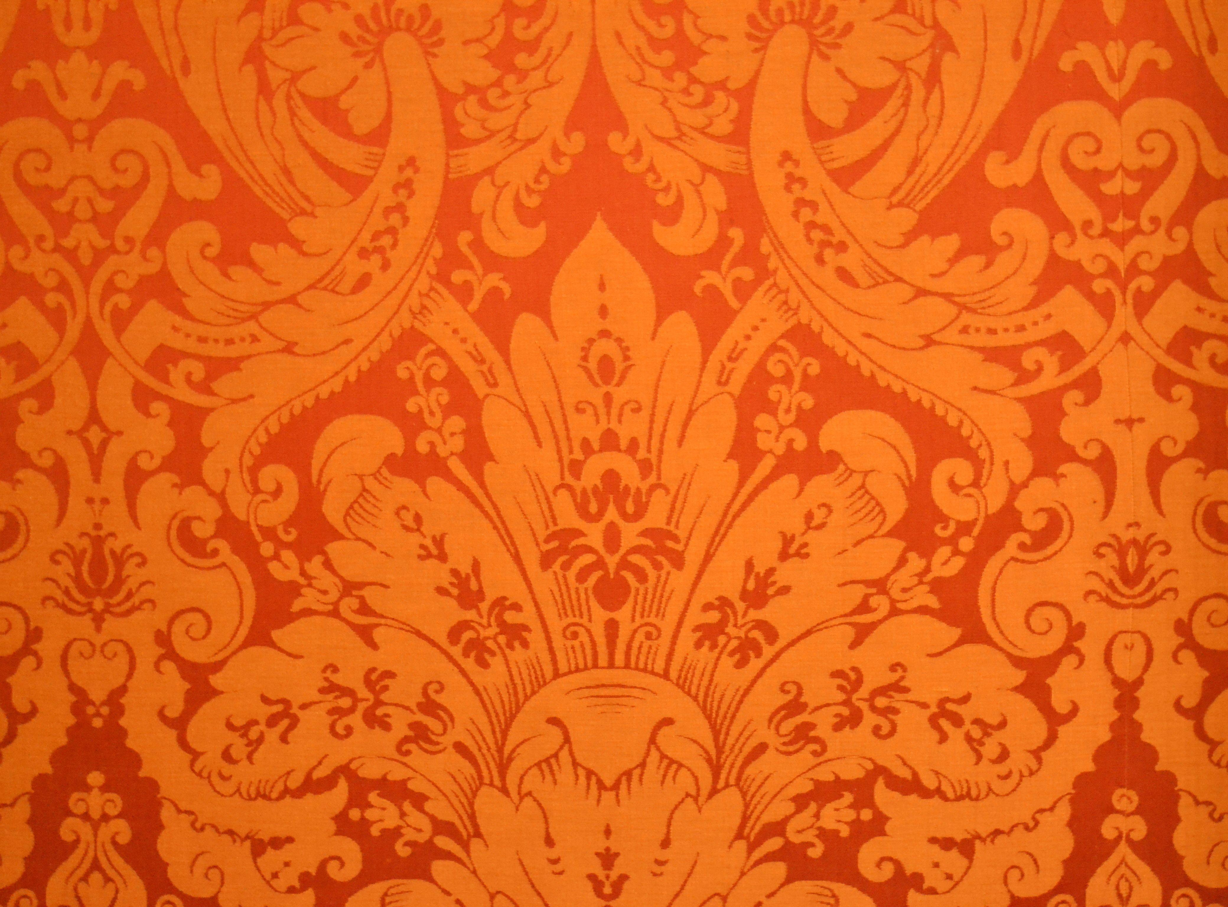 French Baroque Silk Wallpaper at the Chateau de Chambord. Court