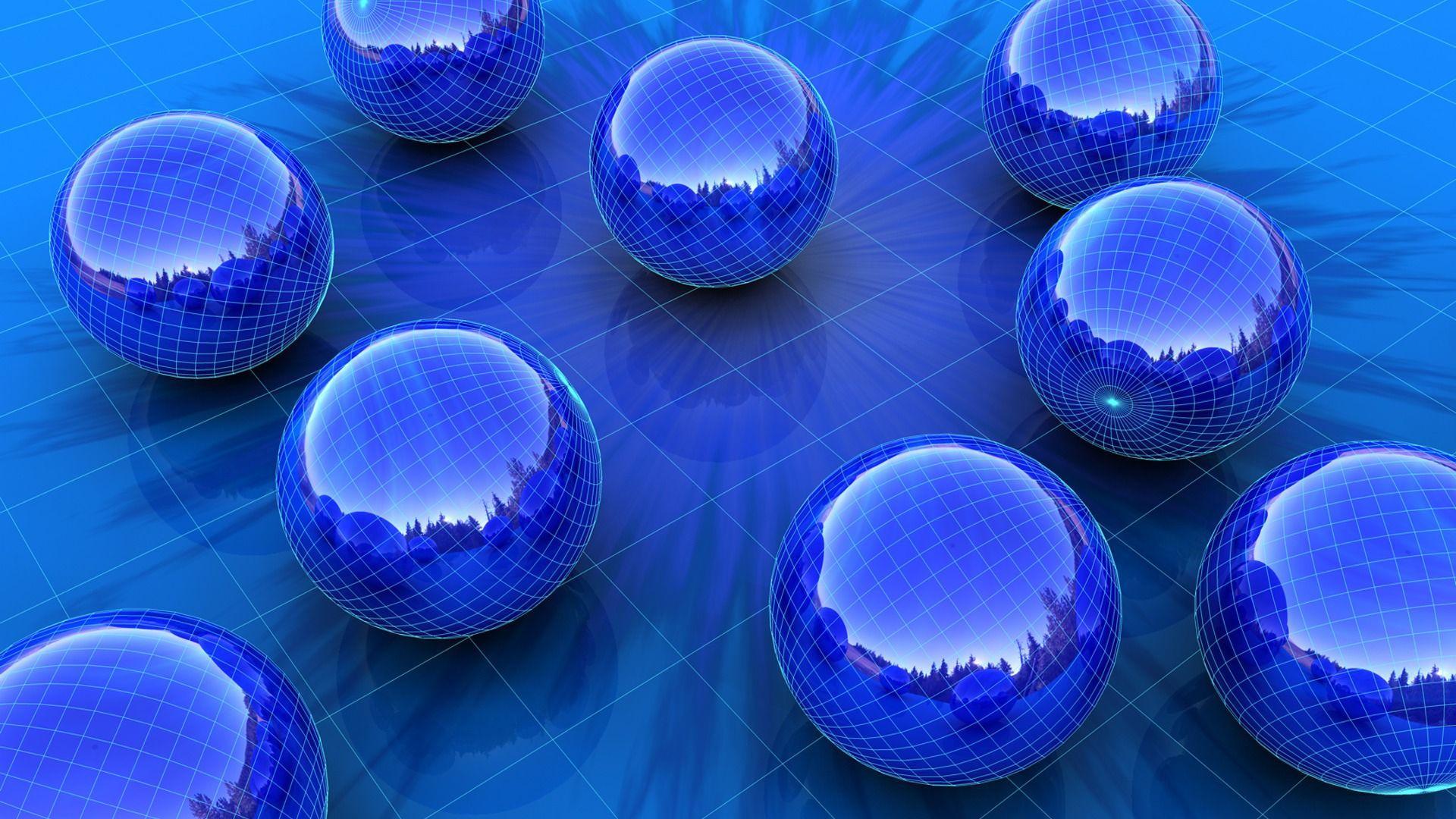 Blue Spheres Wallpaper 3D Models 3D Wallpaper in jpg format