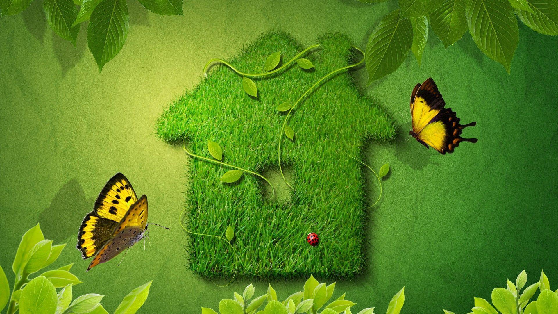 Green Home Turf 3D Wallpaper Natural Image HD Free Download