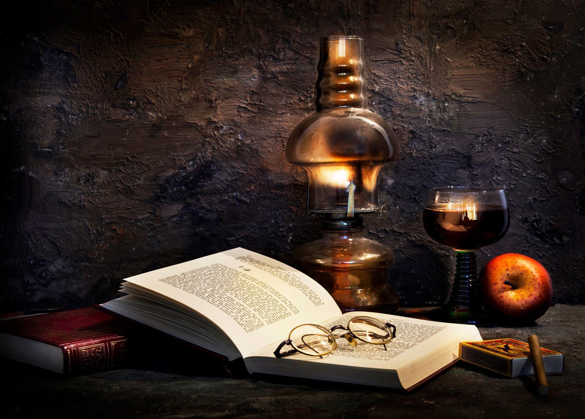 Still Life Old Book Retro Style Wallpaper