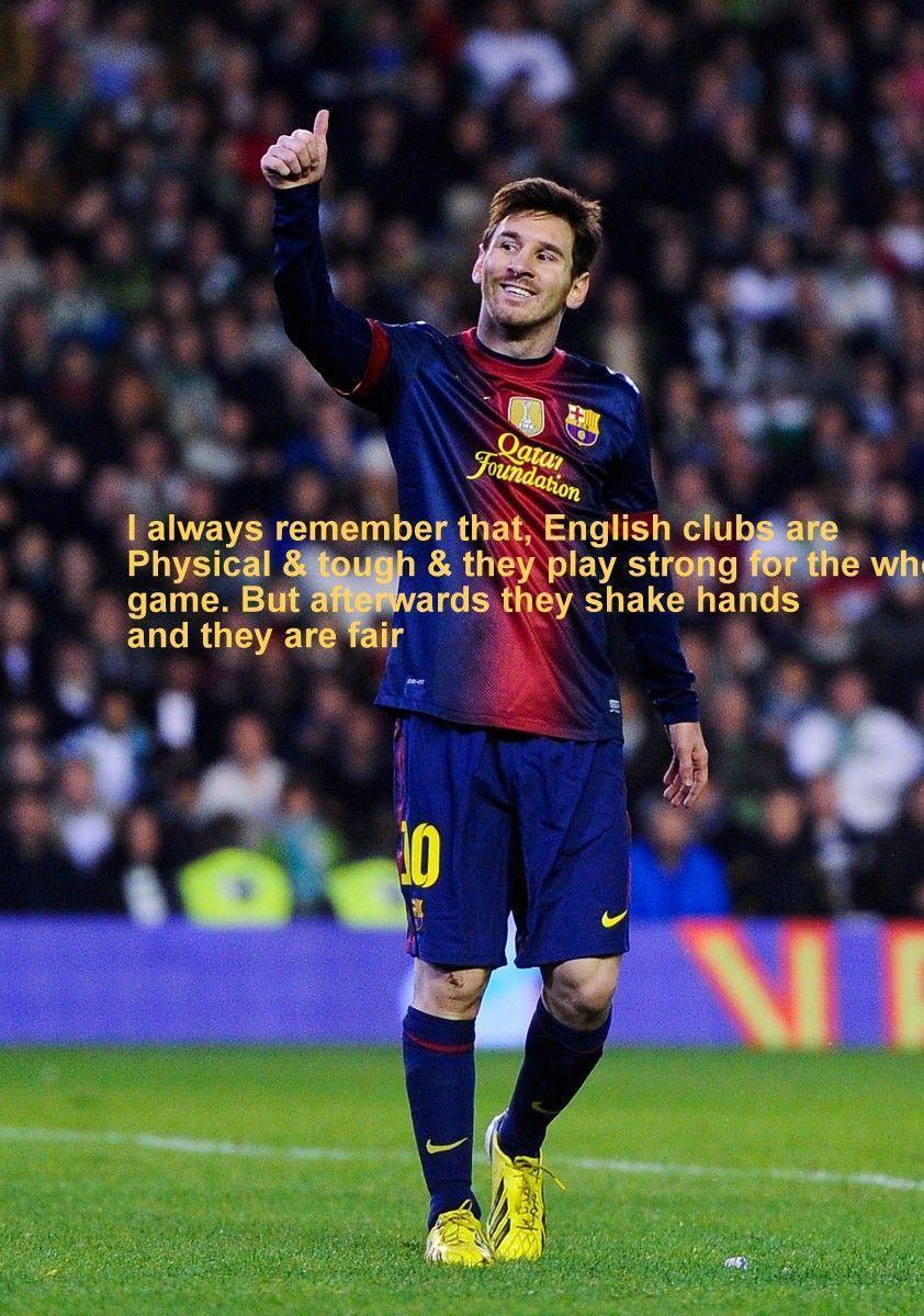 Lionel Messi Quotes on Football with Wallpaper. Football