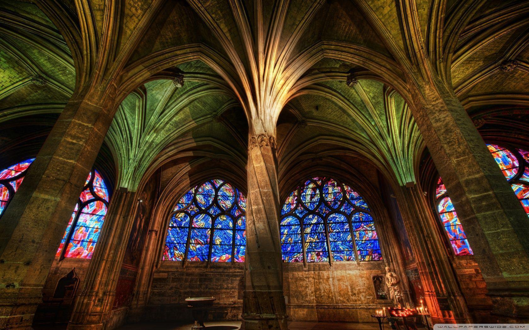 Gothic Cathedral Interior HD desktop wallpaper, High Definition