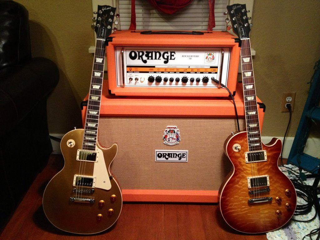 Music Wallpaper: Orange Amplifier. Guitars. Music