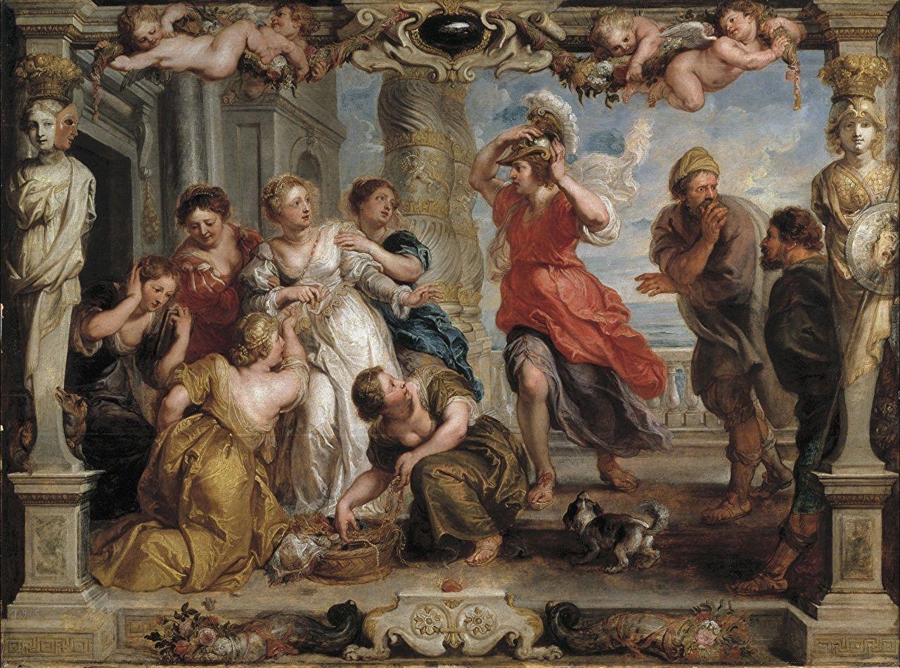 Wallpaper Pieter Paul Rubens Detection of Odysseus Achilles among