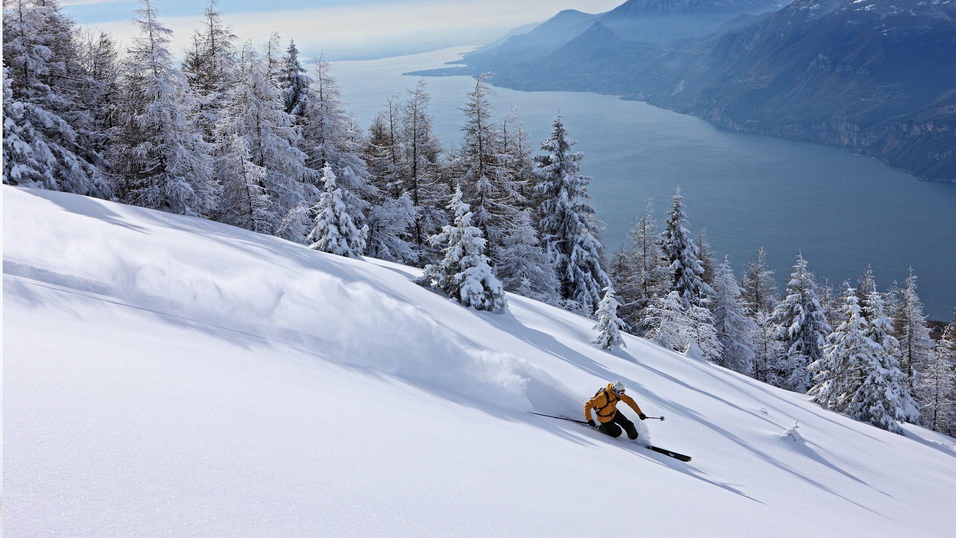 Skiing Wallpaper HD. Sports. Snowy mountains, Ski