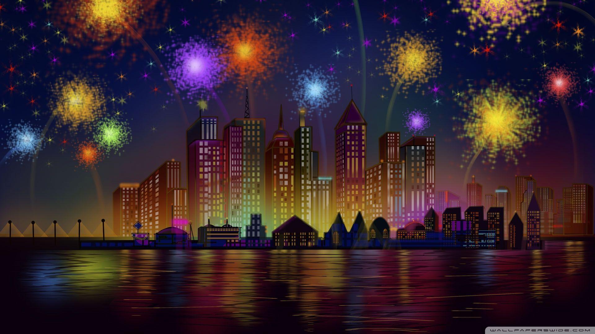 Independence Day, Fireworks Shows HD desktop wallpaper