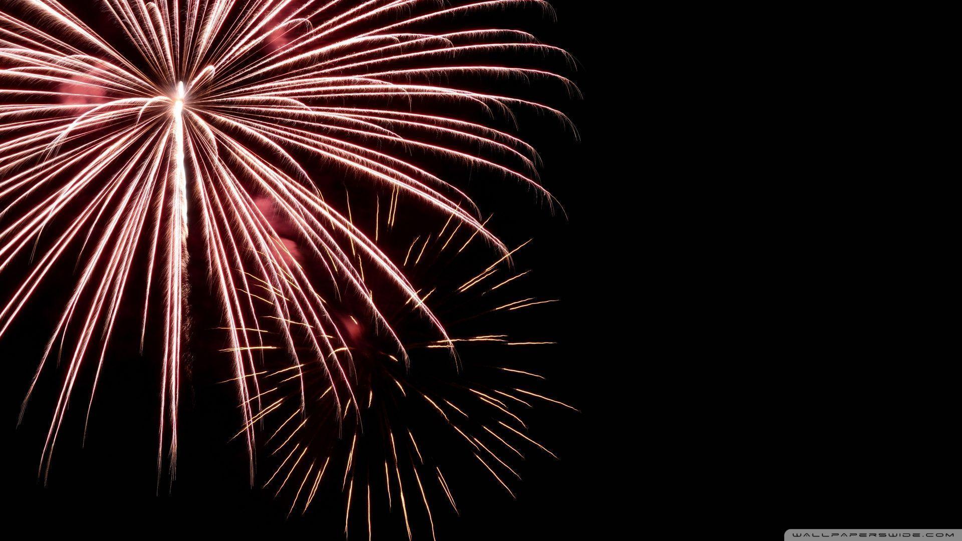 Red Fireworks HD desktop wallpaper, High Definition