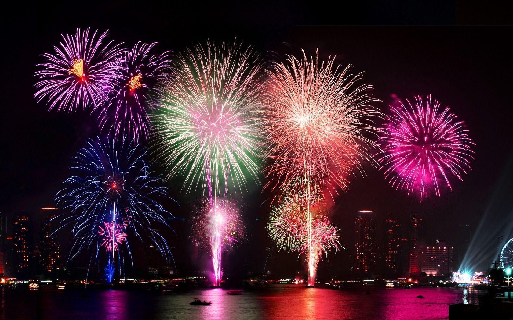 Fireworks HD Wallpaper Colorful Night Happy New Year