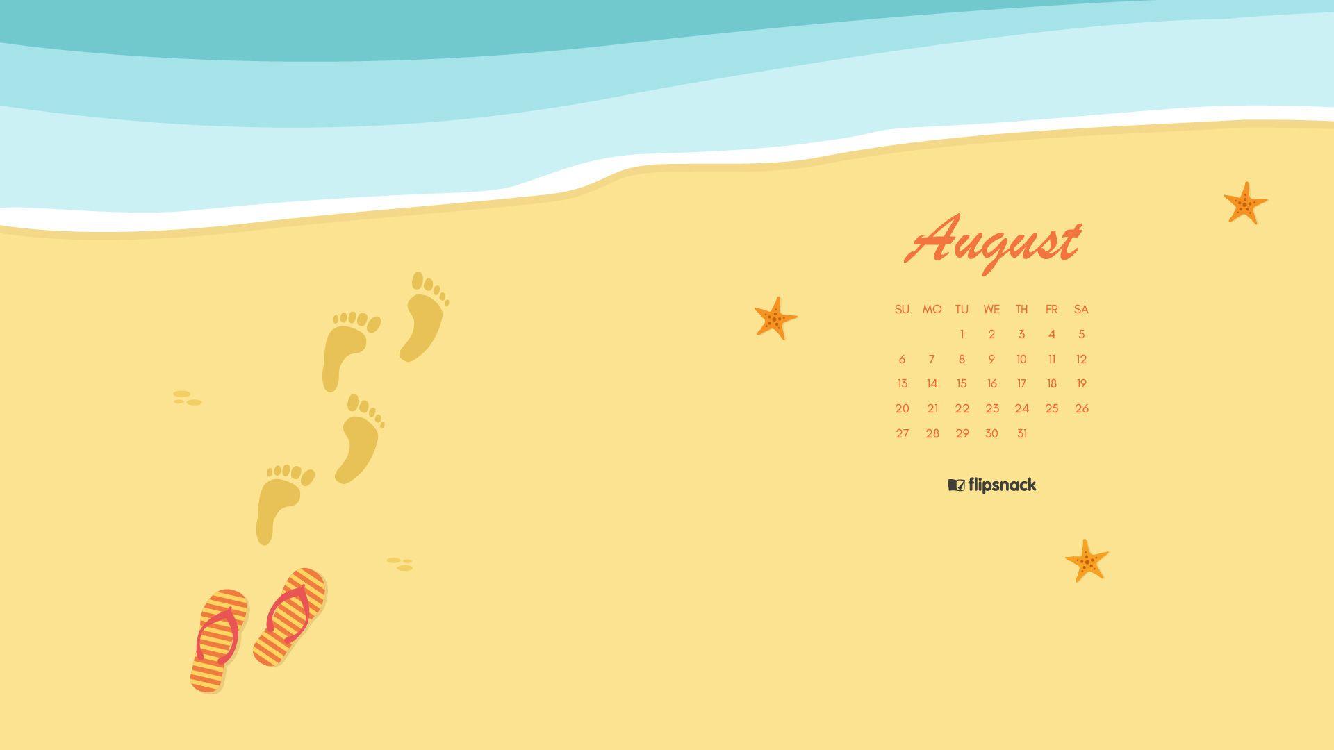 August 2017 calendar wallpaper for desktop background