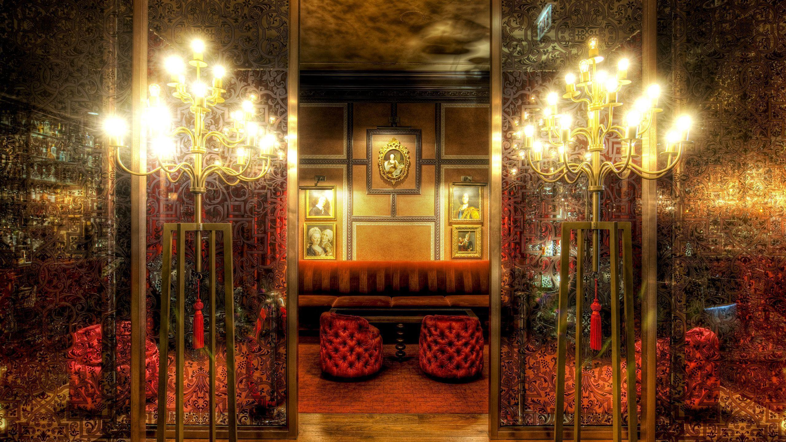 The Crimson Lounge in the Lobby of the Hotel Sax in Chicago