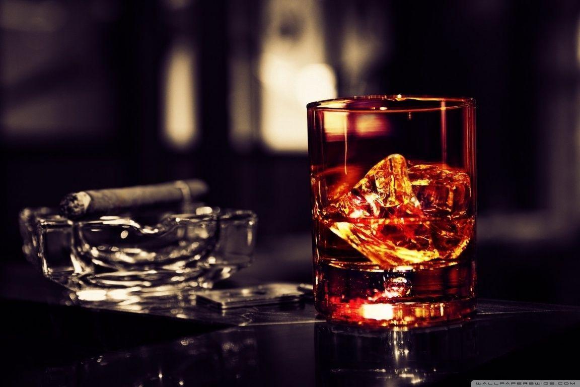 Whisky Glass With Cigar On The Table HD desktop wallpaper, High