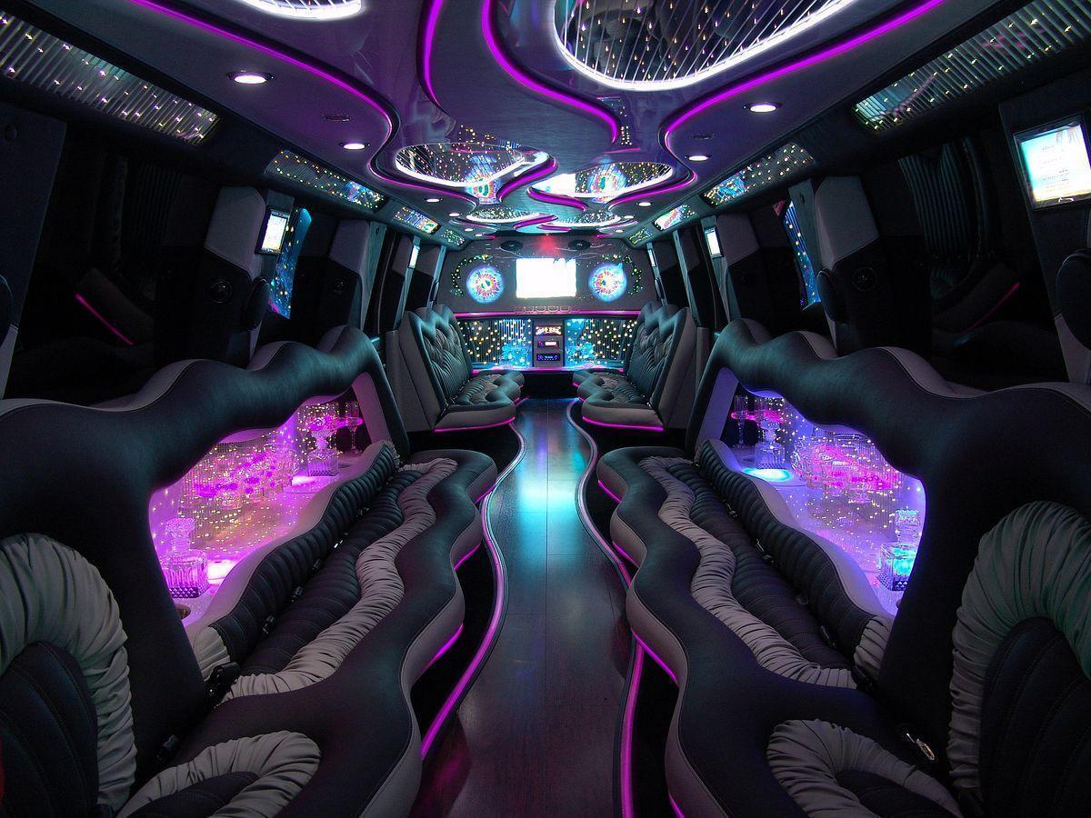 Yellow Color Wallpaper: Limousine interior inside of hummer ford
