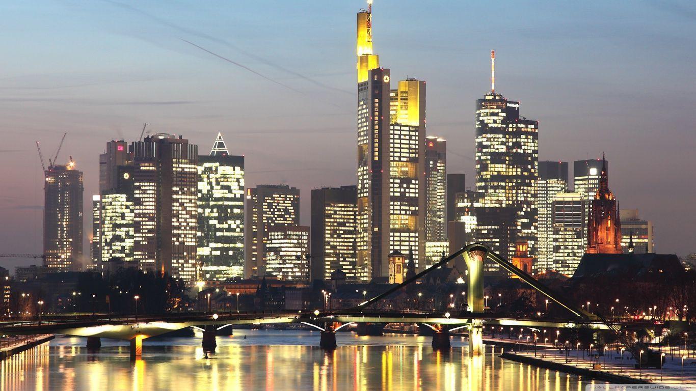 Skyline of Frankfurt am Main, Germany HD desktop wallpaper