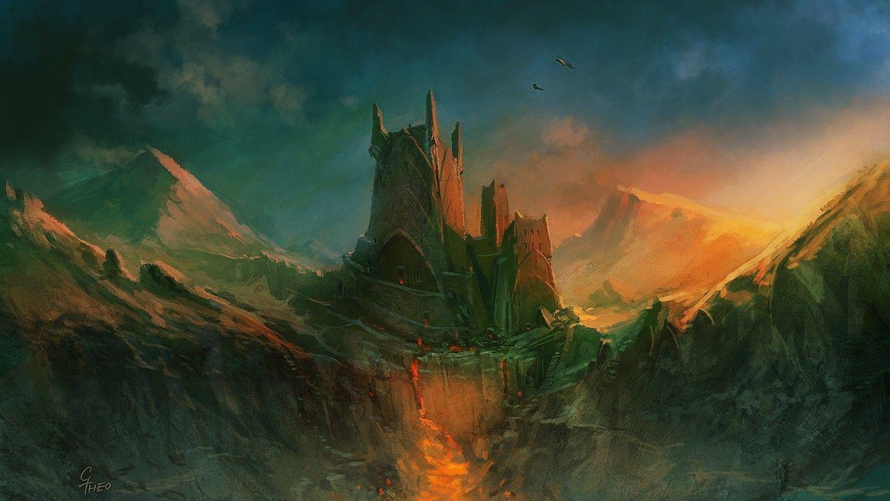 fortress, fantasy art, Silmarillion, JRR Tolkien, Fantasy