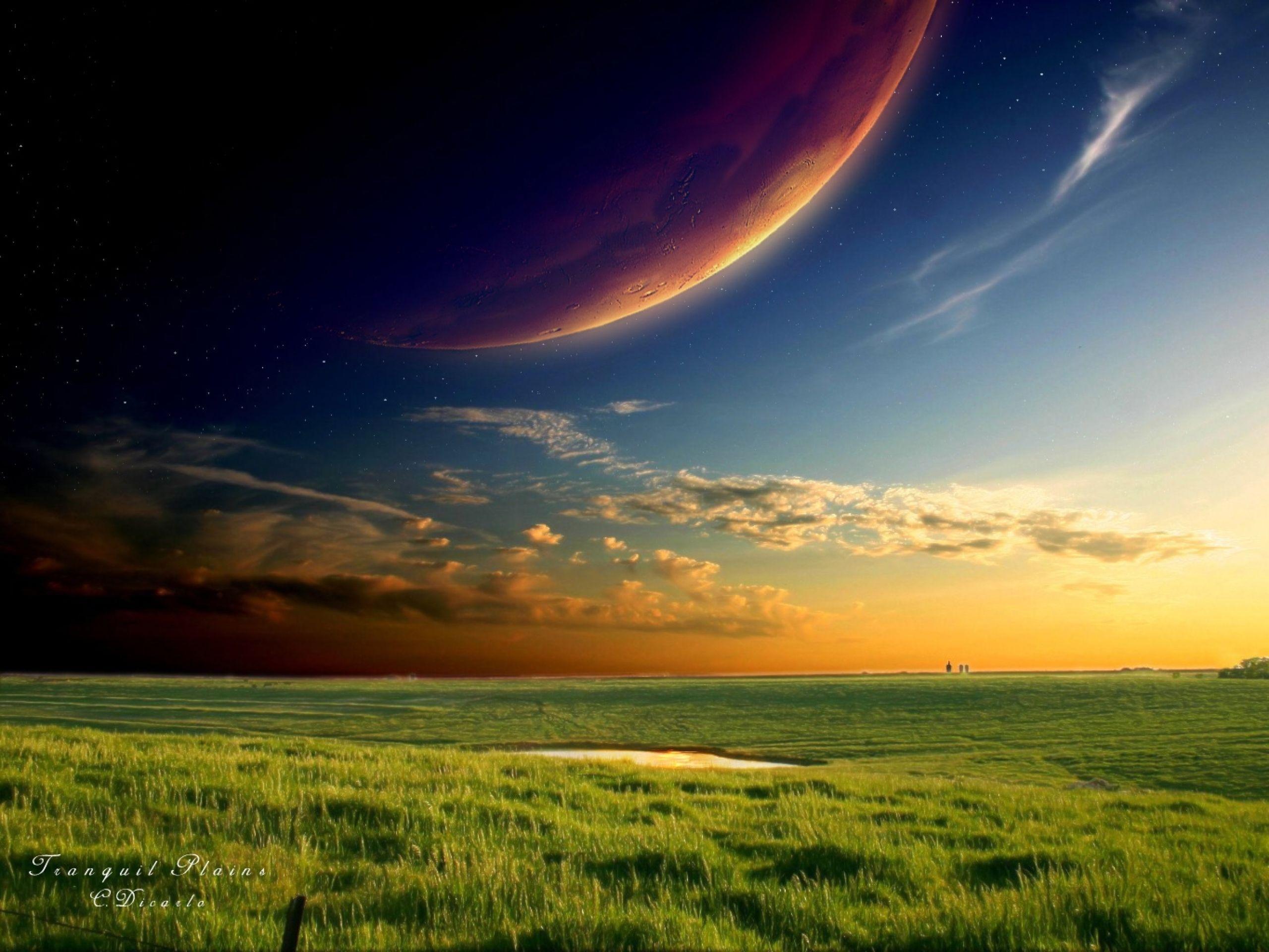 Tranquil Plains & Planet wallpapers