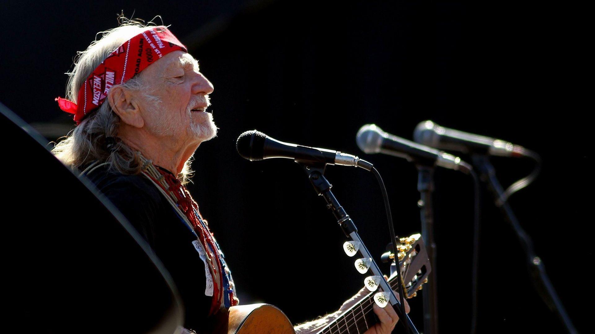 WILLIE NELSON country microphone concert guitar wallpaper