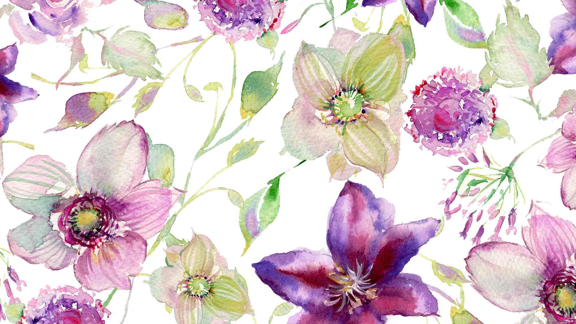 Watercolor Flower Fabric Wallpaper and Home Decor  Spoonflower