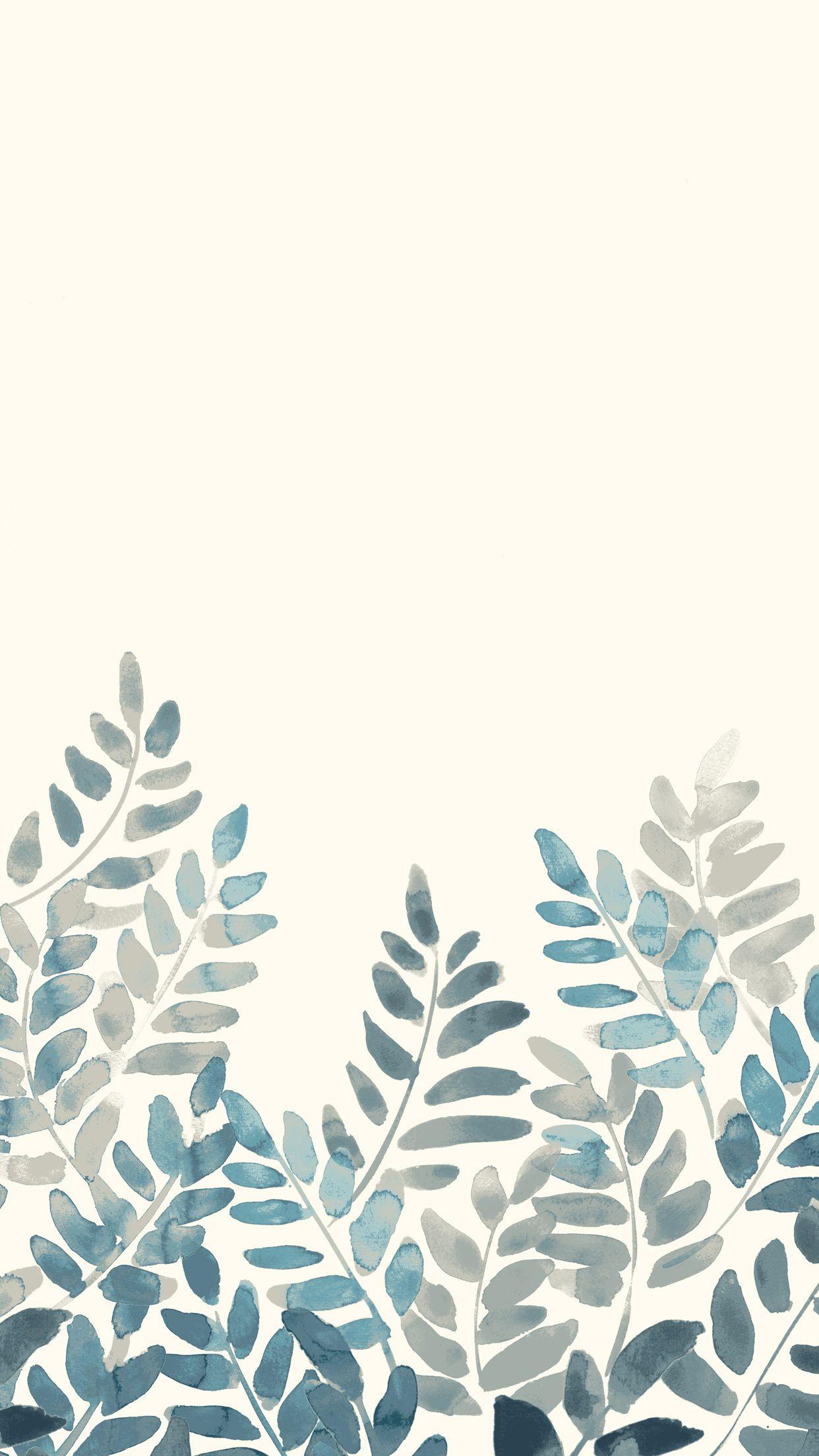 Free Watercolor Fern Mobile Wallpaper + Main