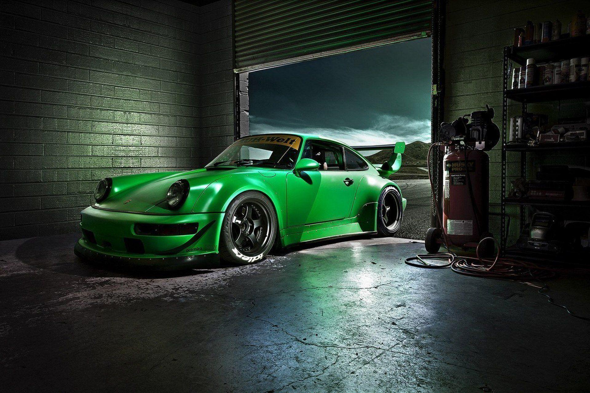 car wallpaper green porshche carrera rs rwb beautiful desktop