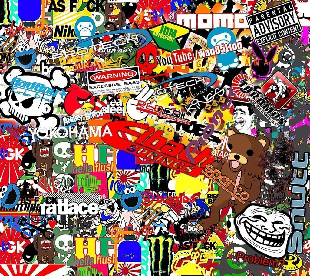 Download Stickerbomb wallpaper to your cell phone