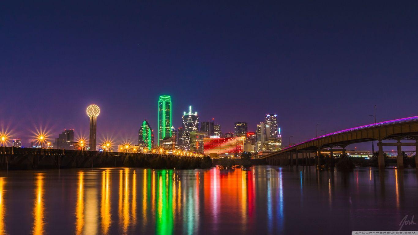Oversaturated Dallas Skyline HD desktop wallpaper, Widescreen