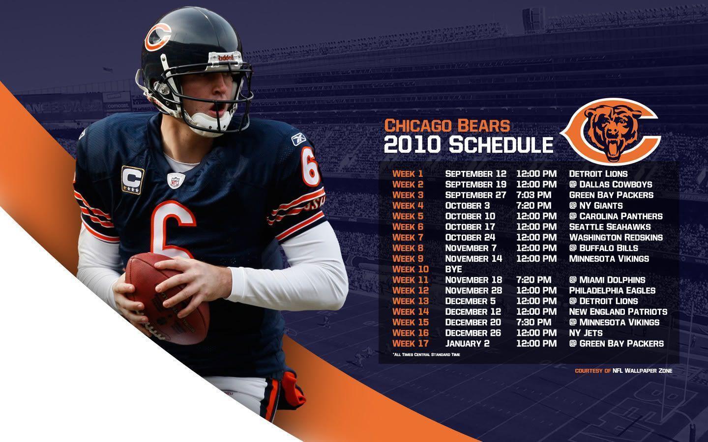 NFL Wallpaper Zone: 2010 Chicago Bears Schedule Wallpaper