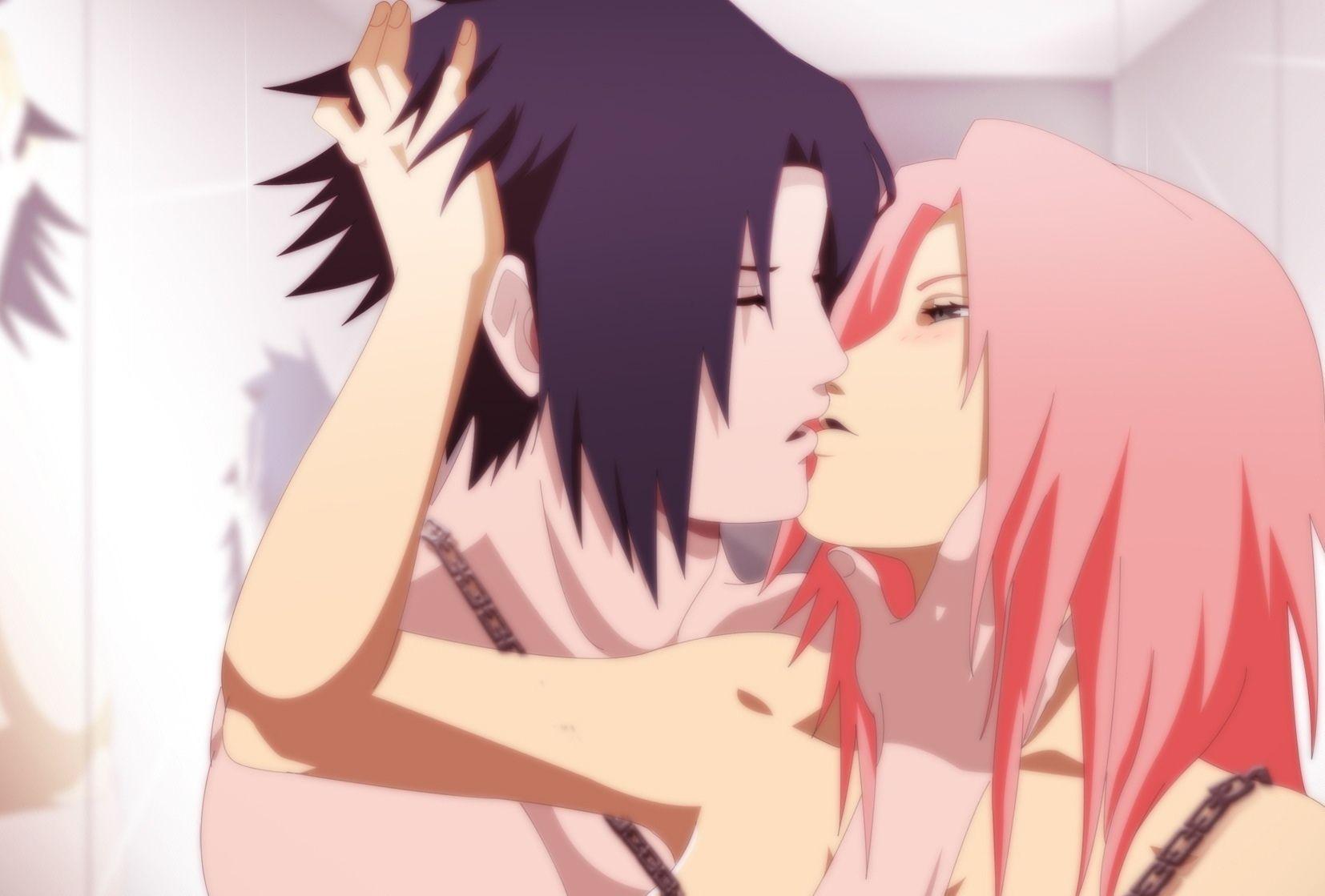 kissing Sakura H. and Sasuke U. 