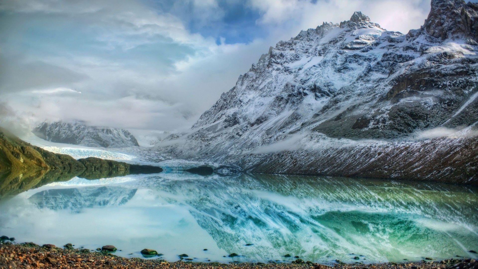 Wallpaper patagonia, argentina, mountain, lake, cloud, reflection