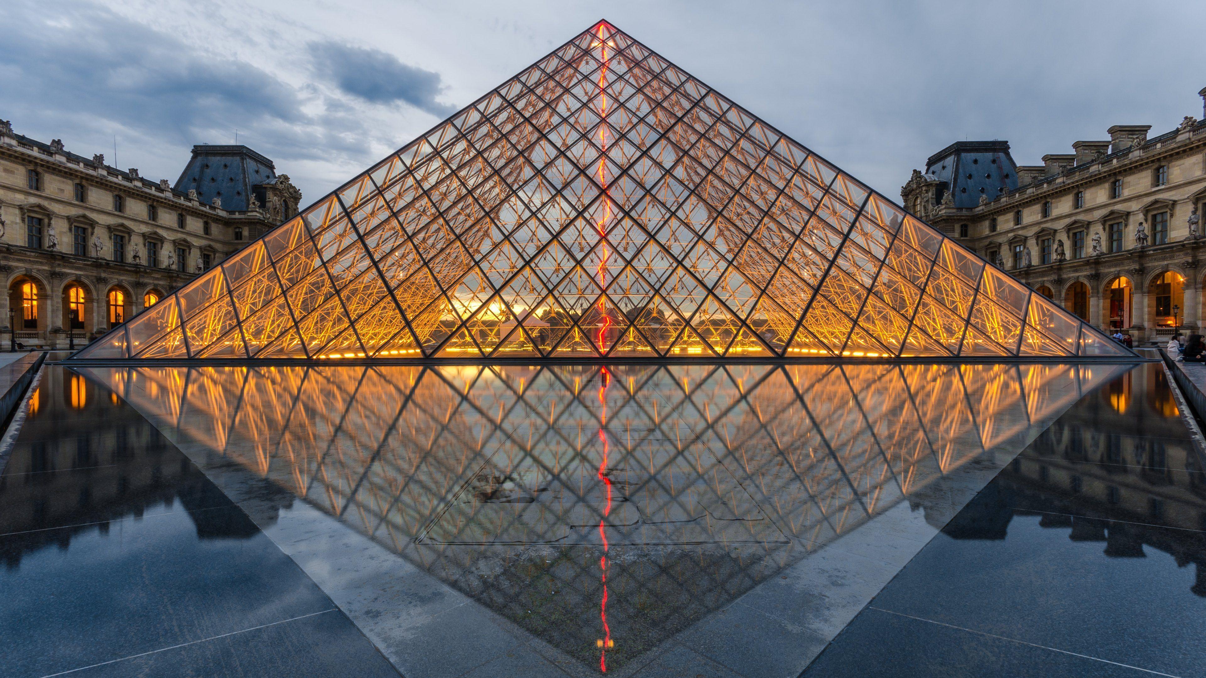 Louvre Pyramid Wallpaper in HD, 4K and wide sizes