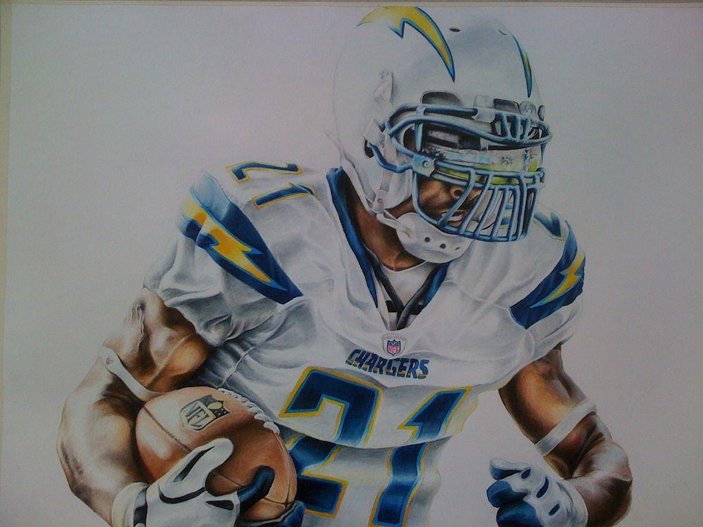 Charged Up. Colored Pencil of San Diego Chargers Running