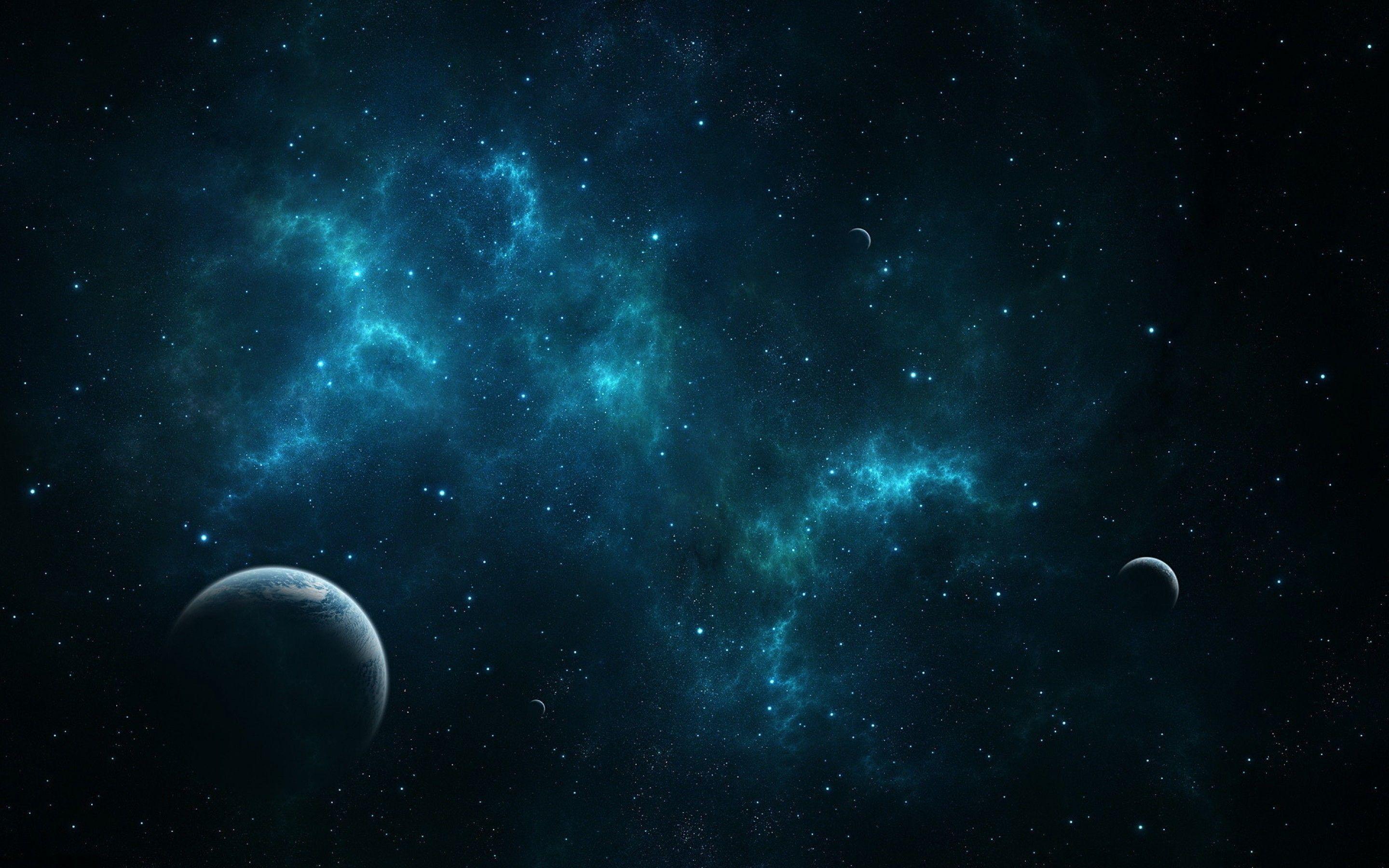 cool space background blue