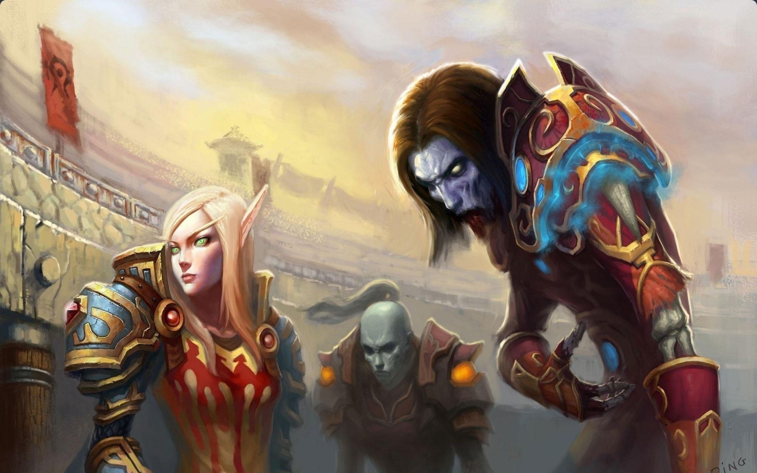 fantasy, World of Warcraft, Blood Elf, undead, fantasy art