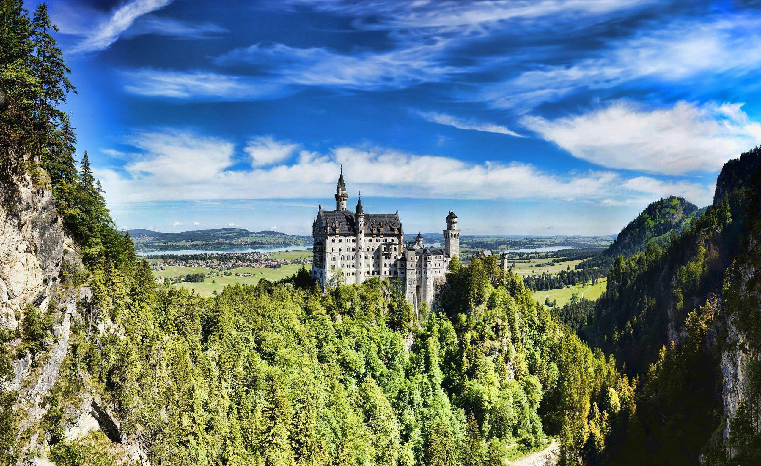 Castle Germany Summer Sky Neuschwanstein Bavaria wallpaper
