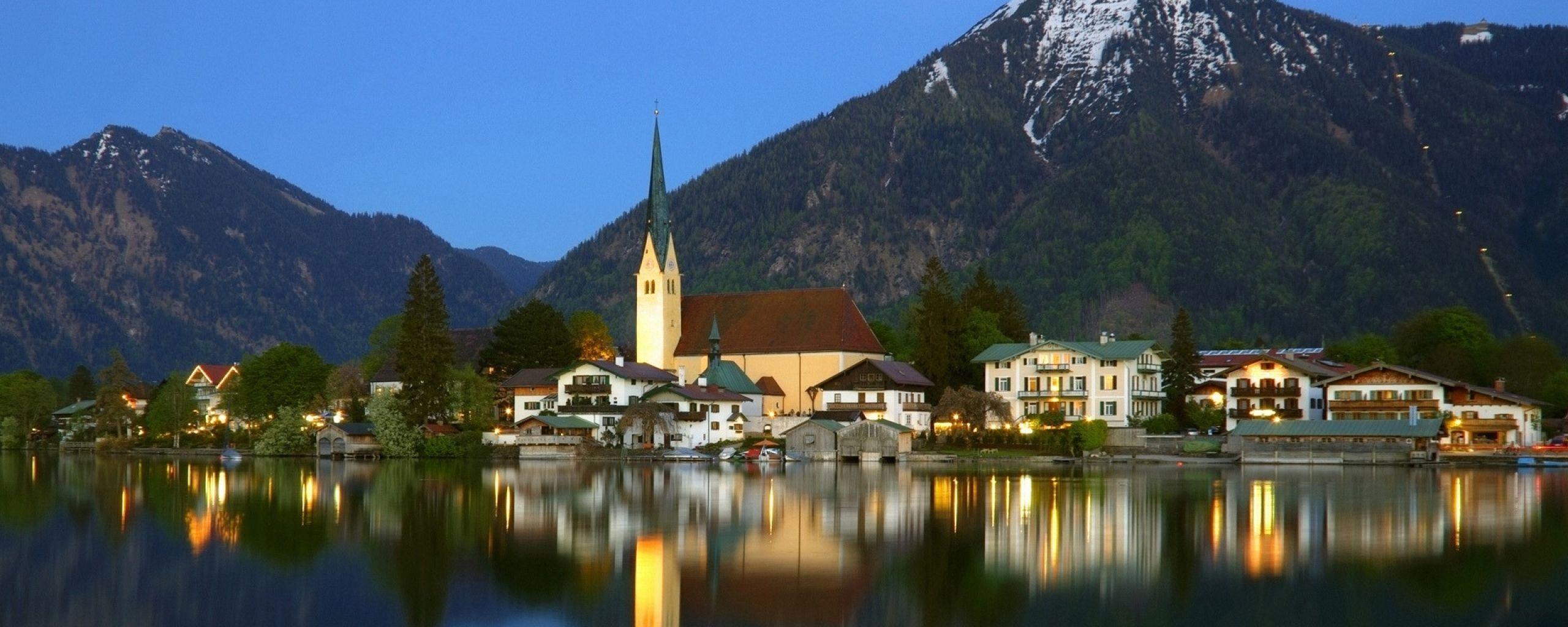 Download Wallpaper 2560x1024 Mountains, Germany, Bavaria Dual