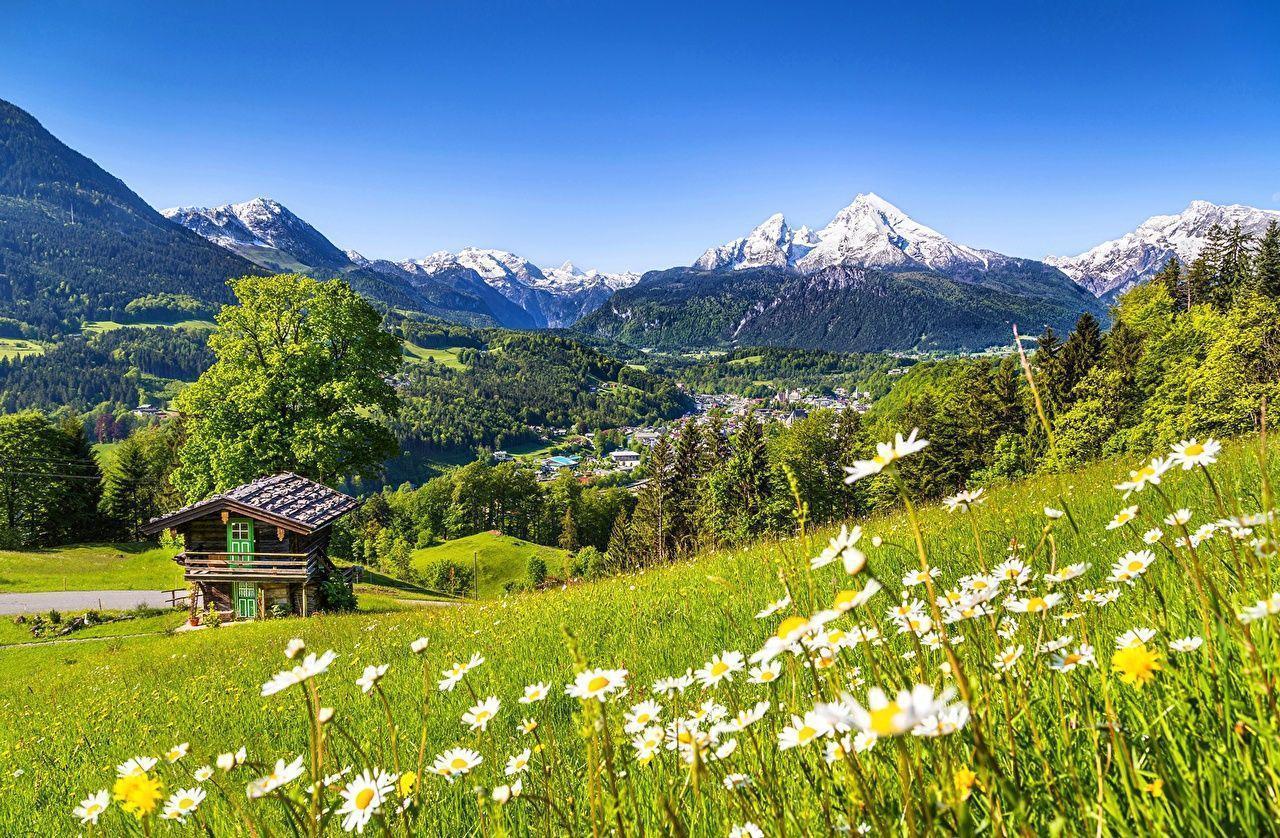 image Bavaria Alps Germany Berchtesgaden Watzmann Nature Mountains