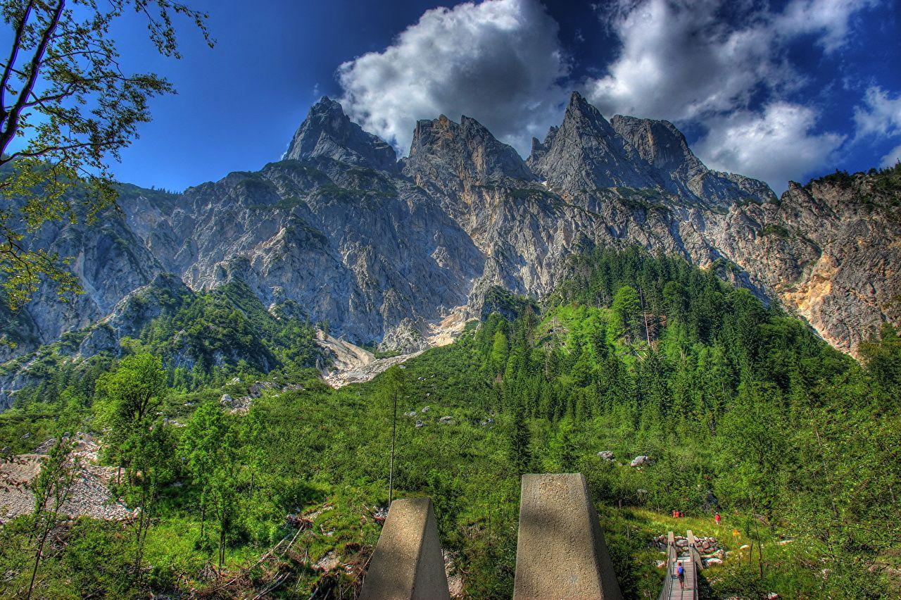 Wallpaper Bavaria Germany HDRI Nature Mountains