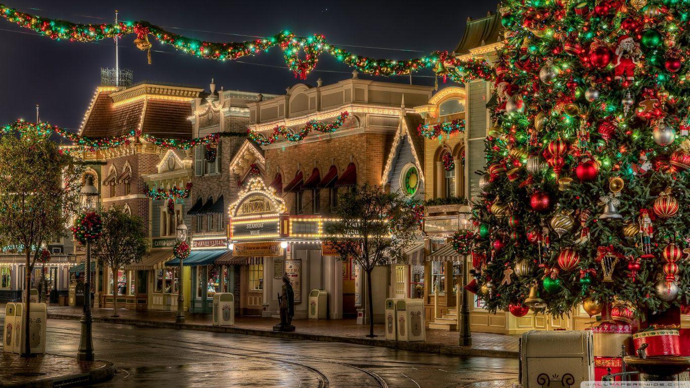 Disneyland Christmas HD desktop wallpaper, Widescreen