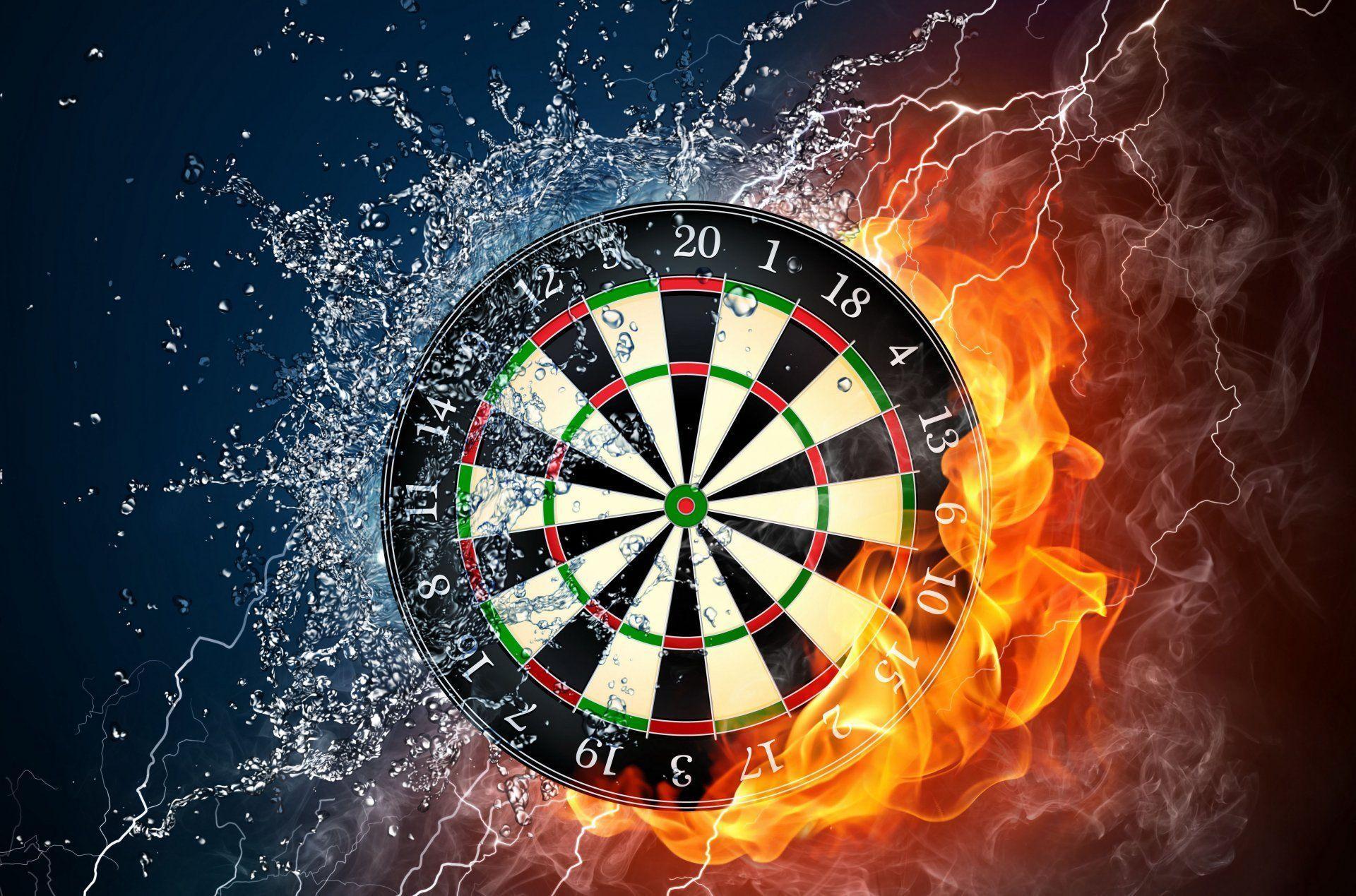 darts darts target fire water drops spray rank smoke flame force
