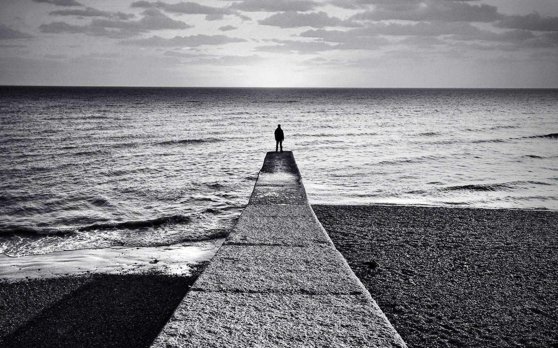 alone, Beach, Sea, Feelings Wallpaper HD / Desktop and Mobile