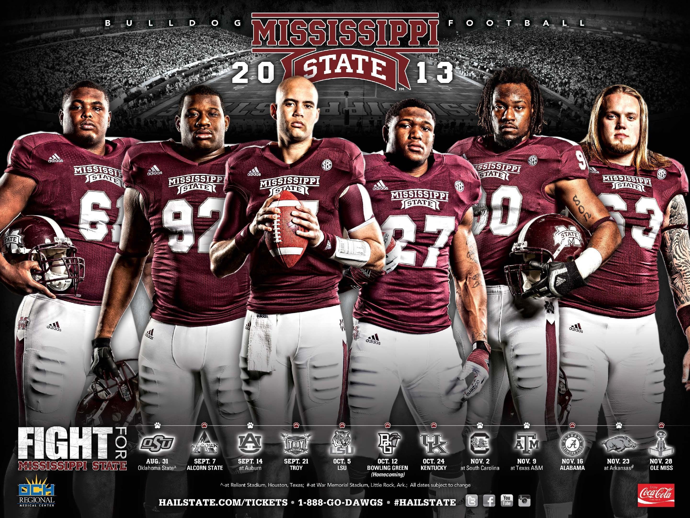 FOOTBALL College Schedule Poster Mississippi State