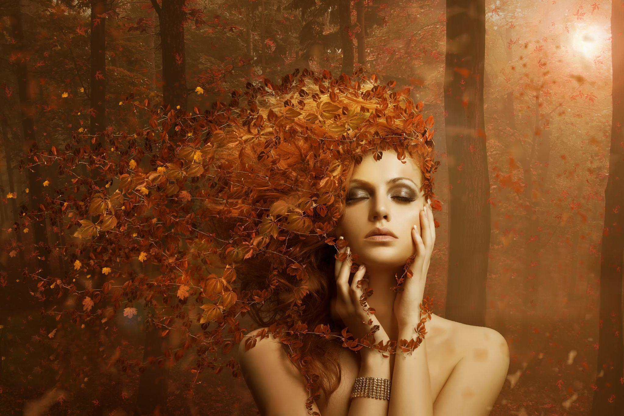 Goddess of Autumn HD Wallpaper. Background Imagex1365