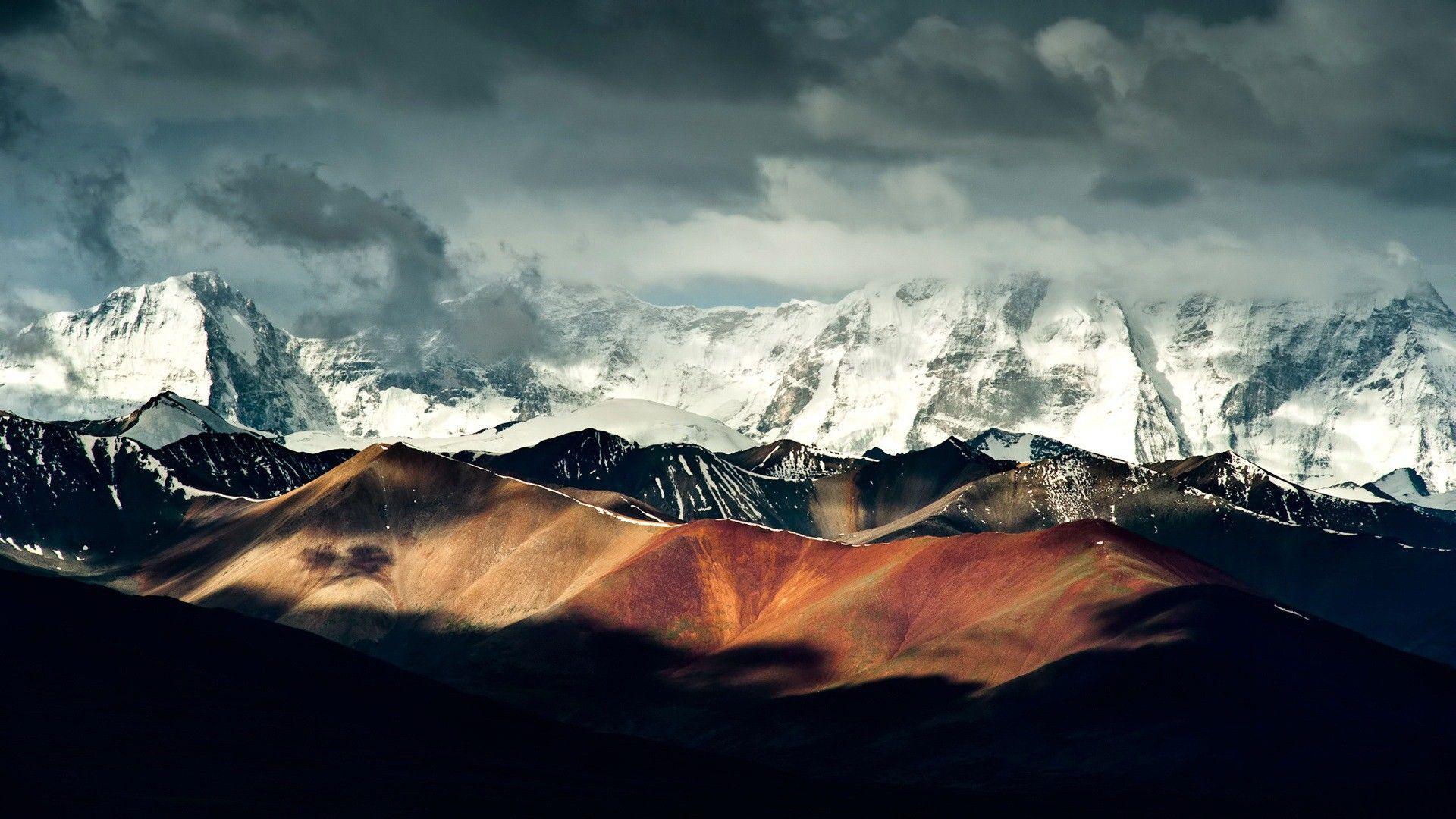 Shadows Of Clouds On Mountains HD Desktop Background. Mountains