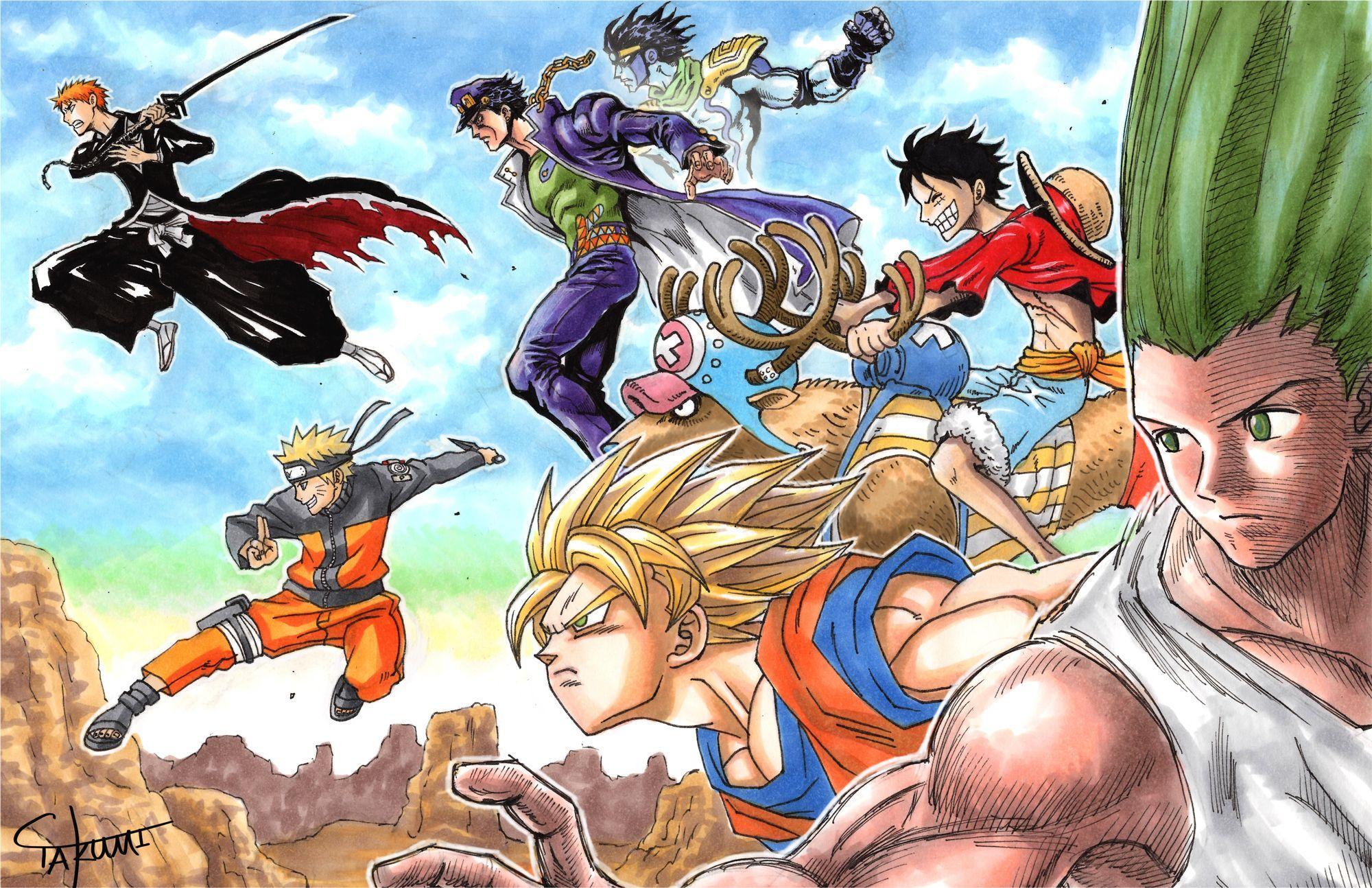 Anime Crossover Group Full HD Wallpaper