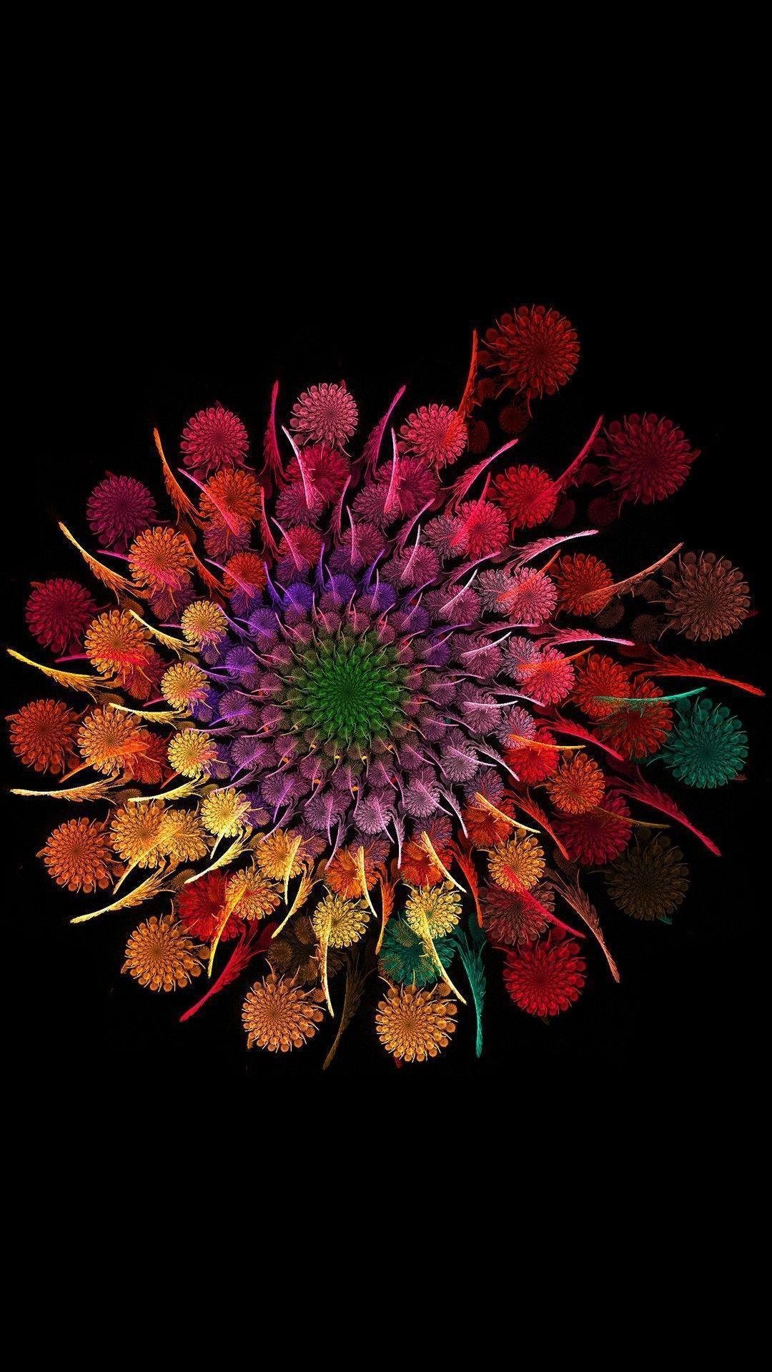 Colorful fractal flower Mobile Wallpaper 3078